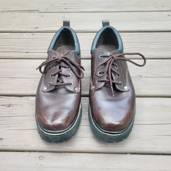 Vintage 90s y2k Skechers‎ Bratz Brown Leather Chunky Heel Oxford Jammers 9.5